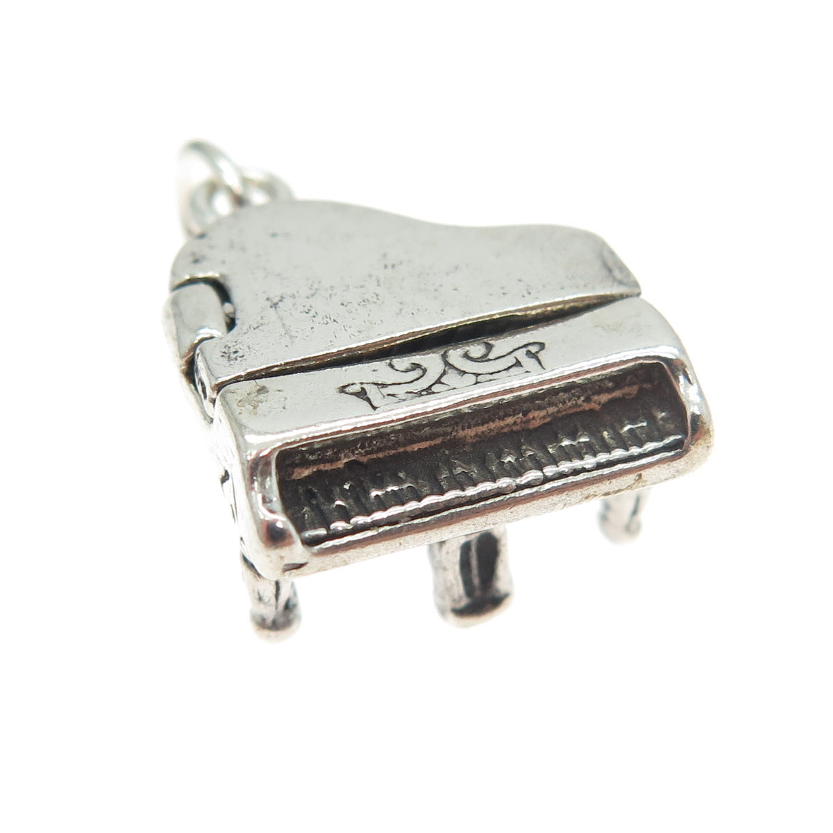 SUN WEST 925 Sterling Silver Vintage Grand Piano 3D Charm Pendant