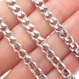 925 Sterling Silver Vintage Italy Cuban Chain Necklace 18"