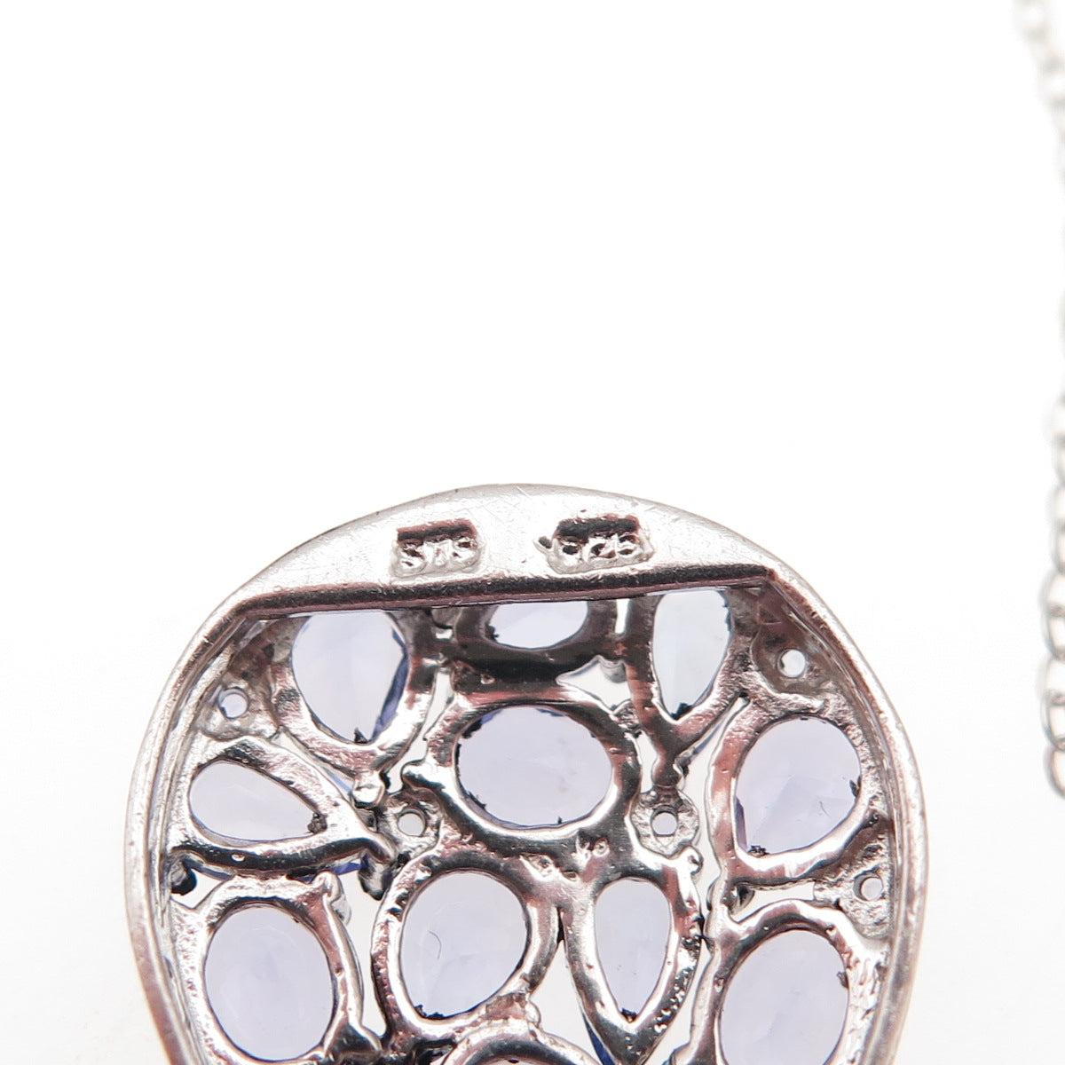 Chuck Clemency 925 Sterling Silver Real Tanzanite Cable Chain Necklace 20"