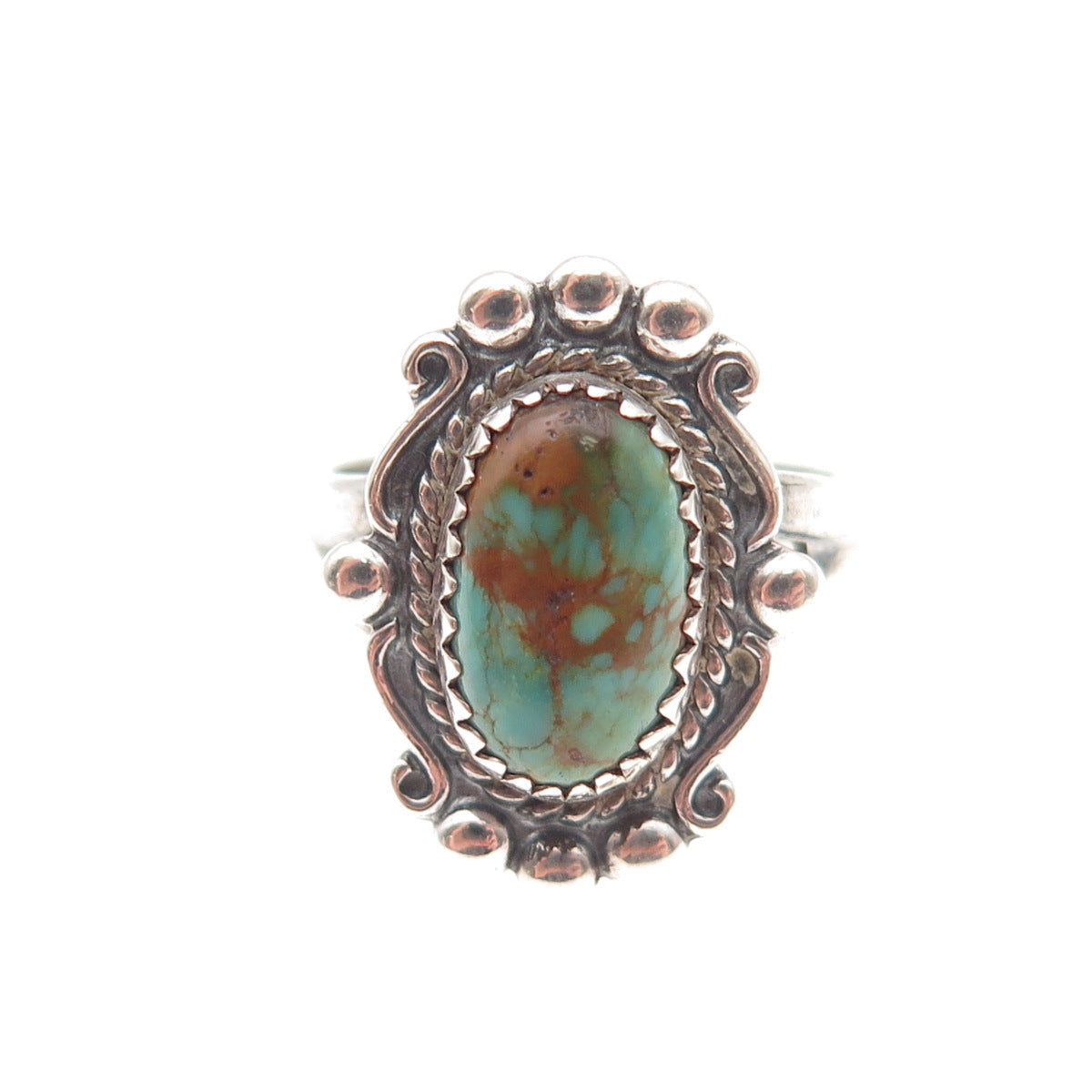Bell Trading Post Old Pawn Sterling Silver Vintage Royston Turquoise Ring Size 6
