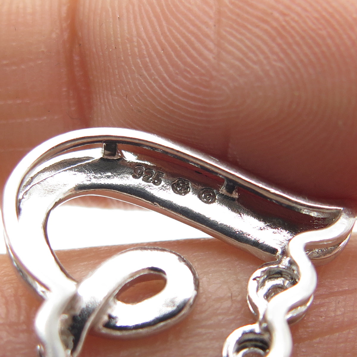 925 Sterling Silver Real Round-Cut Diamond Heart Slide Pendant