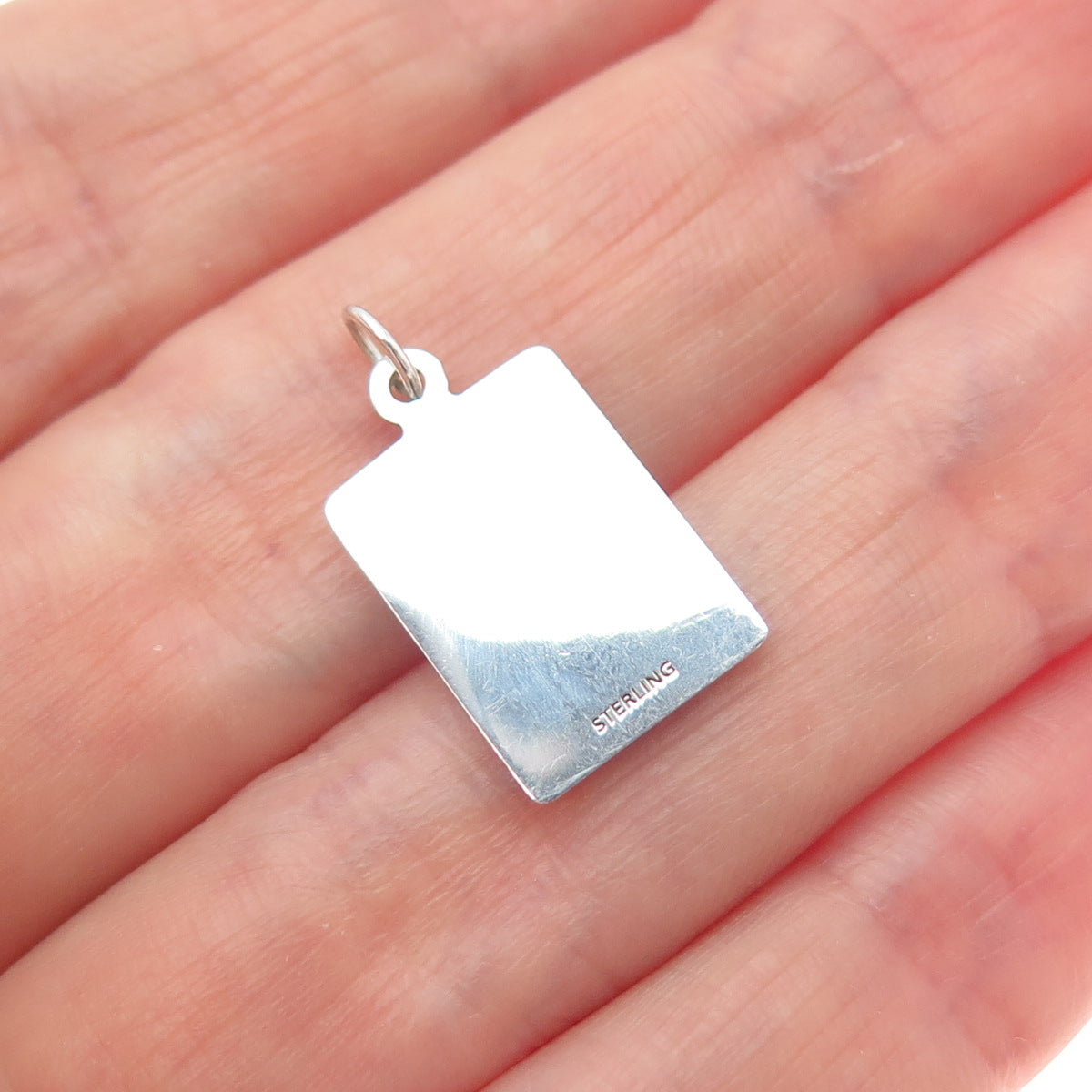 925 Sterling Silver Red Enamel You Are Powerful Minimalist Charm Pendant
