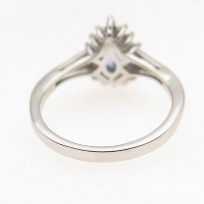 Chuck Clemency 925 Sterling Silver Real Tanzanite & White Topaz Ring Size 8.25