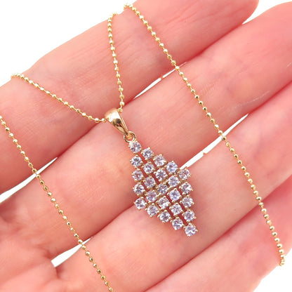 925 Sterling Silver Gold Plated Real Tanzanite Ball Beaded Chain Necklace 20"