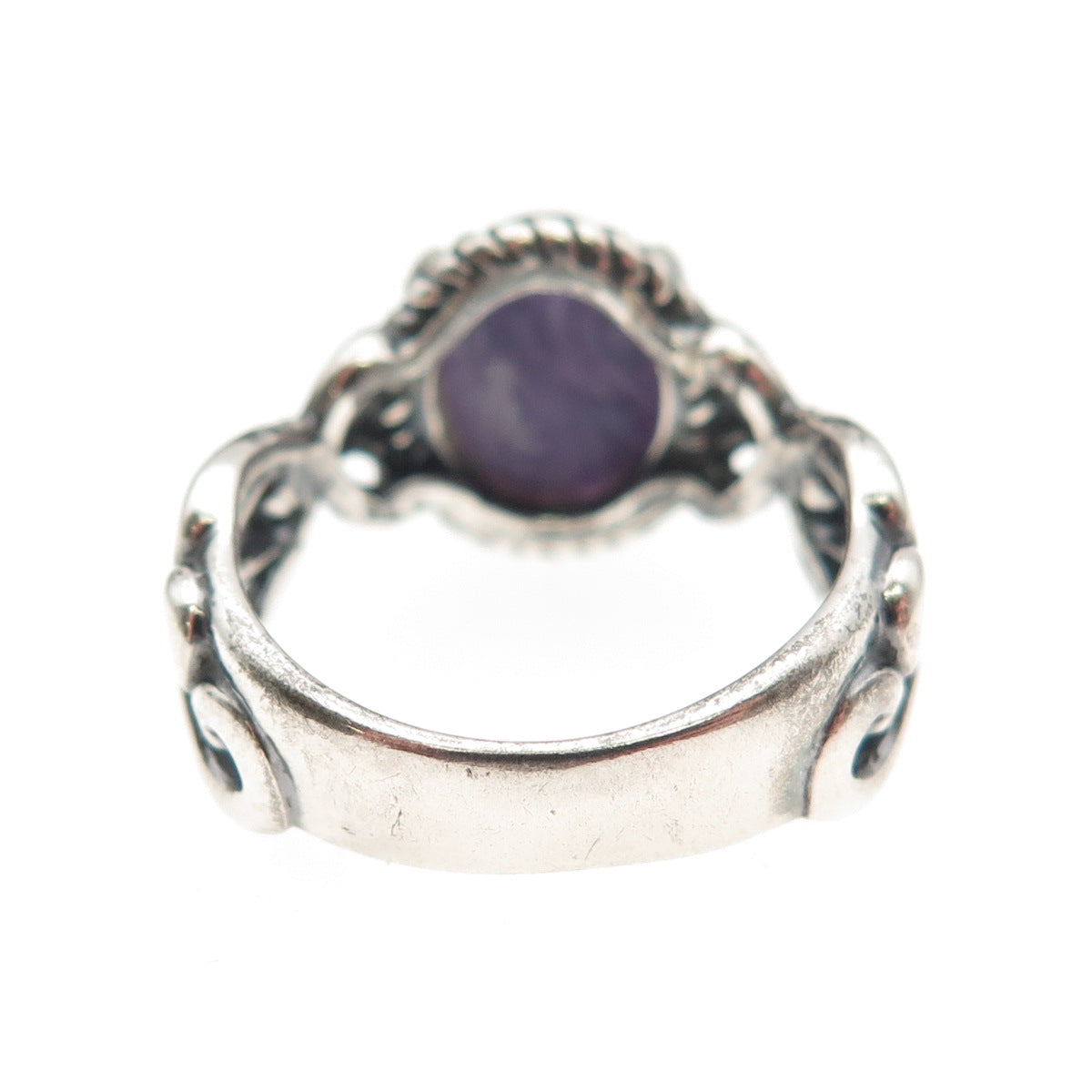 Carolyn Pollack 925 Sterling Silver Vintage Real Charoite Oxidized Ring Size 6