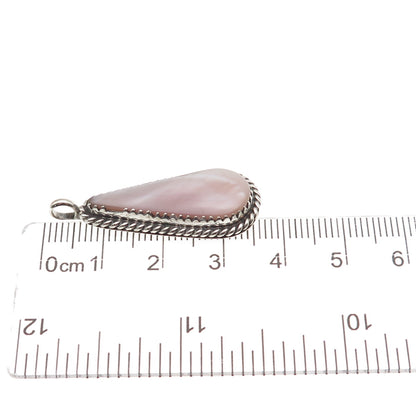 Old Pawn 925 Sterling Silver Vintage Southwestern MOP Teardrop Charm Pendant