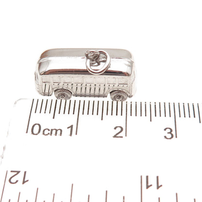 Art's Elegance 925 Sterling Silver Vintage Volkswagen Bus 3D Charm Pendant