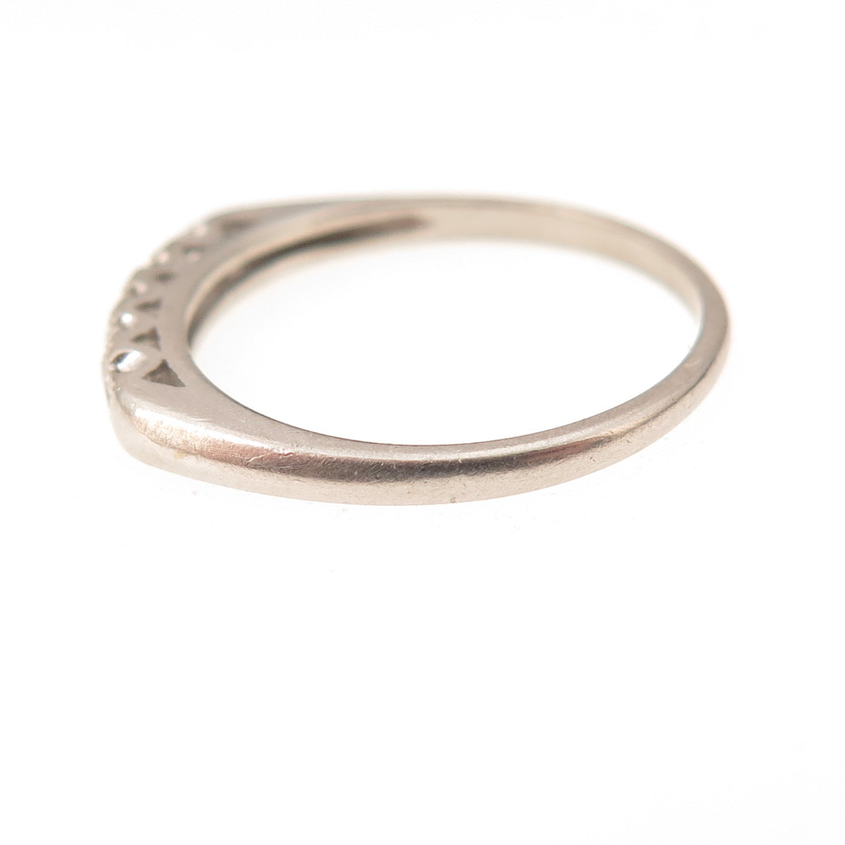 Platinum Antique Real Round-Cut Diamond Ring Size 5.5