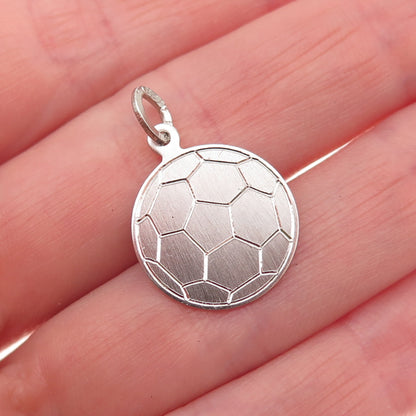 Beau 925 Sterling Silver Vintage Soccer Ball Mini Charm Pendant