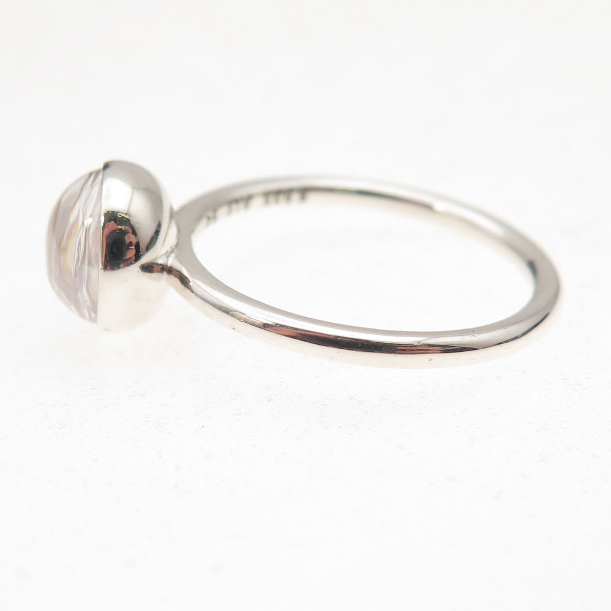 Pandora 925 Sterling Silver Clear Crystal Poetic Droplet Ring Size 6.75