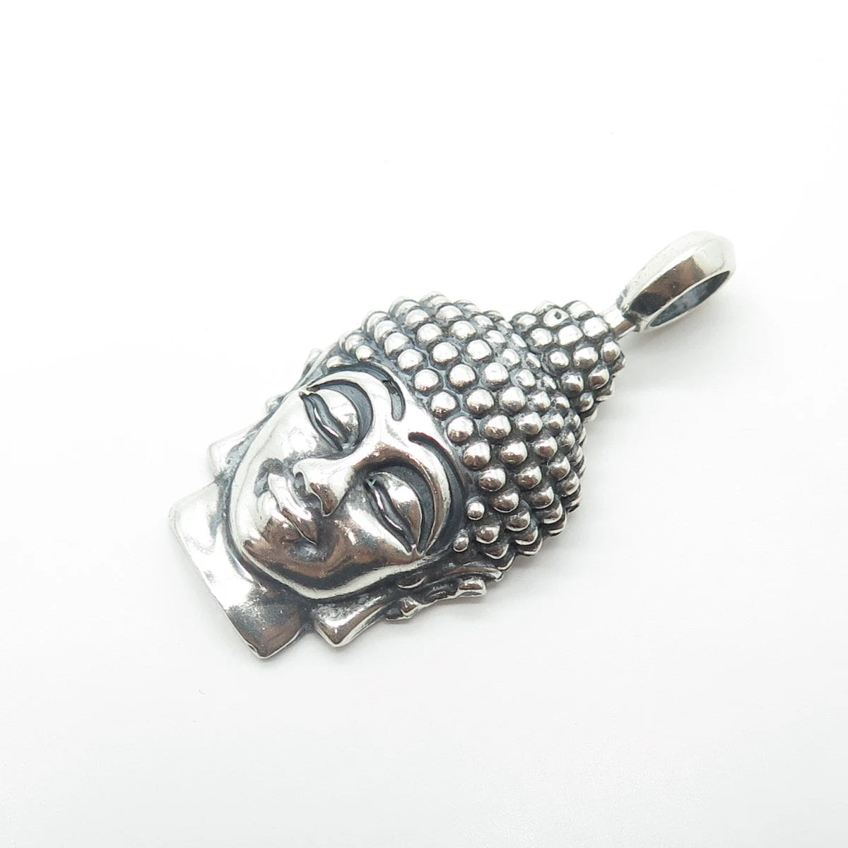 925 Sterling Silver Vintage Buddha Face Pendant