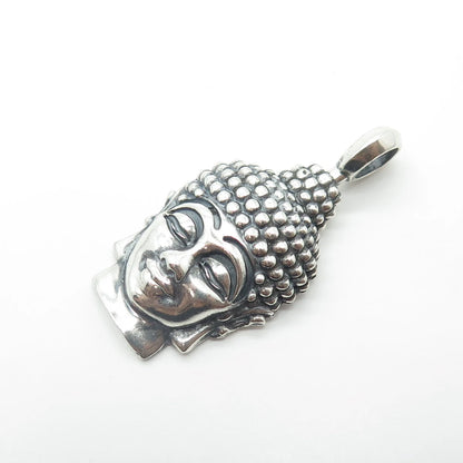 925 Sterling Silver Vintage Buddha Face Pendant