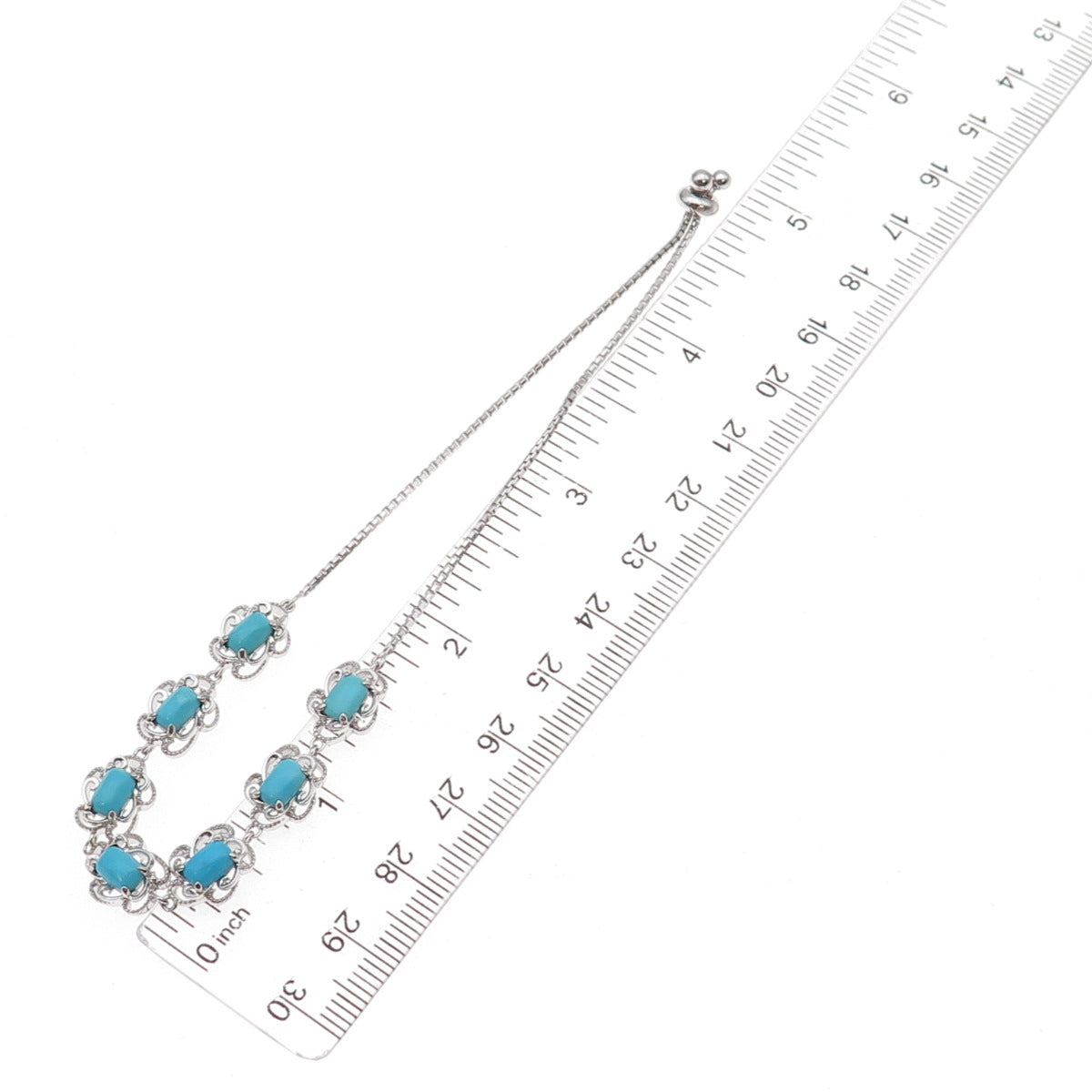 925 Sterling Real Sleeping Beauty Turquoise Adjustable Bolo Bracelet 7-10"