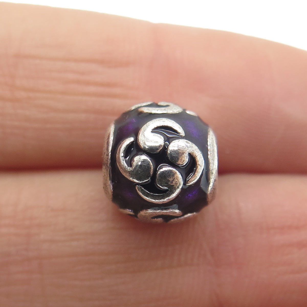 PANDORA 925 Sterling Silver Purple Enamel Zen Bead Charm