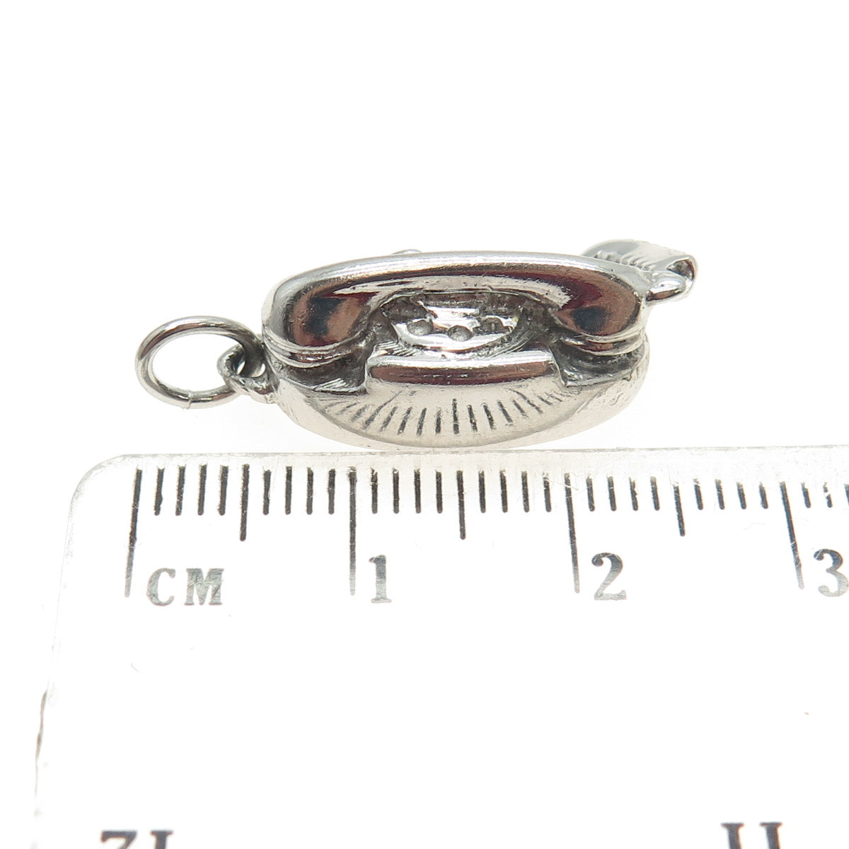 925 Sterling Silver Vintage Rotary Dial Retro Phone 3D Pendant