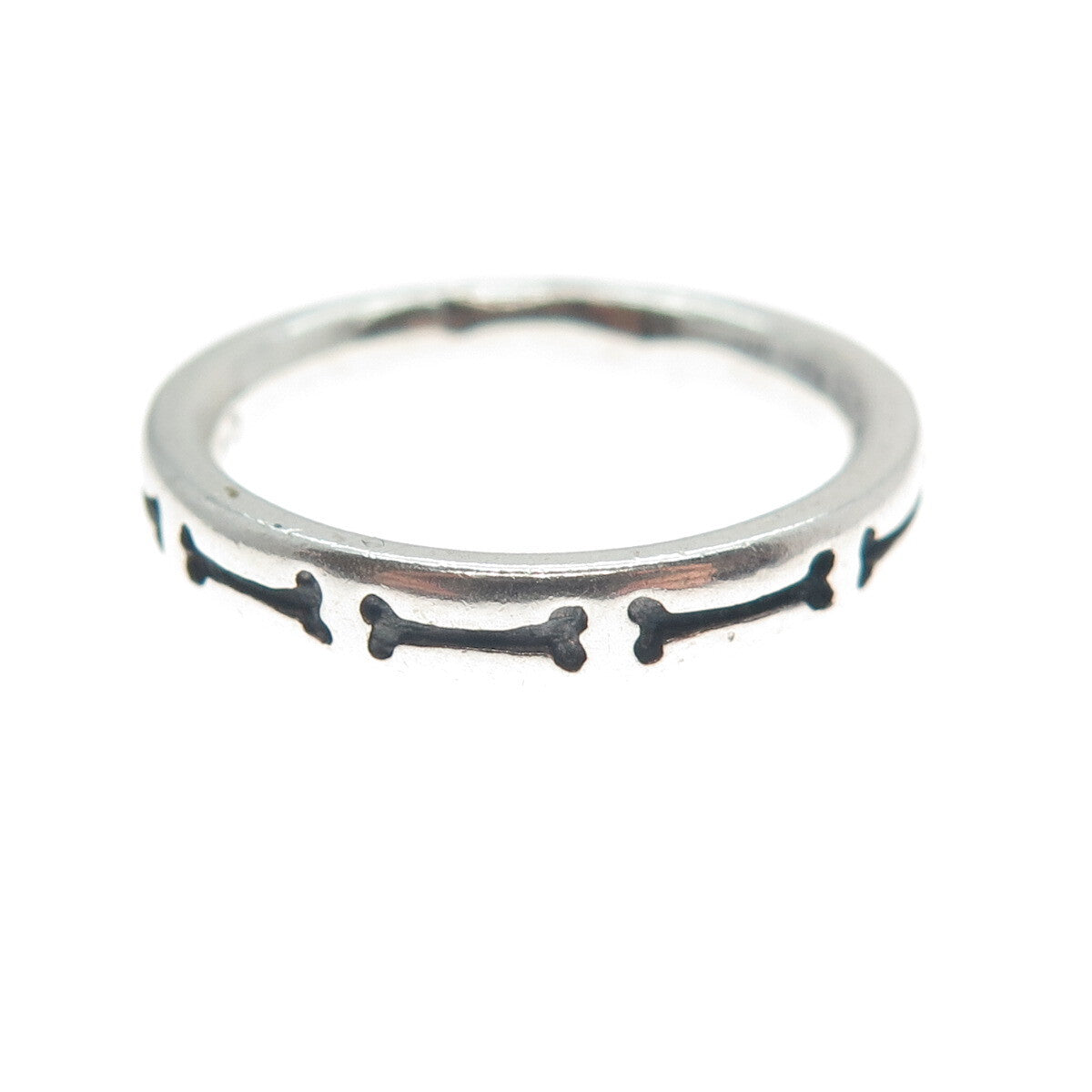 ANNI + CO. 925 Sterling Silver Vintage Dog Bone Band Ring Size 7