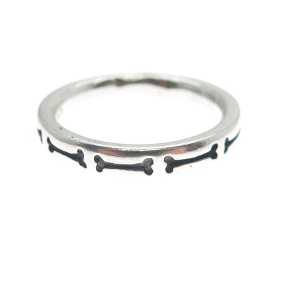 ANNI + CO. 925 Sterling Silver Vintage Dog Bone Band Ring Size 7