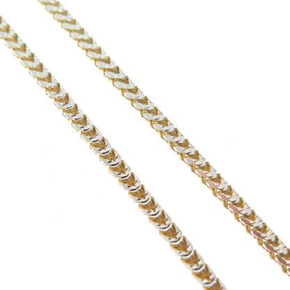 P. LUX 925 Sterling Silver 2-Tone Italy Franco Chain Necklace 20"