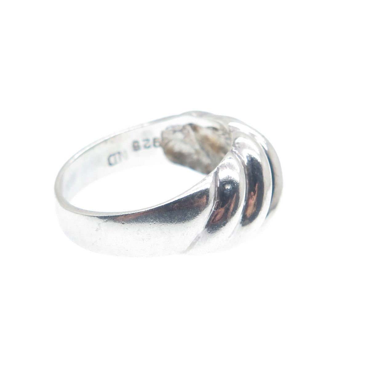 CHAPAL ZENRAY 925 Sterling Silver Vintage Puffy Ribbed Ring Size 7.25