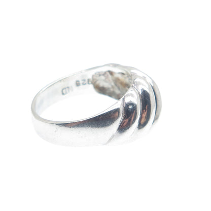 CHAPAL ZENRAY 925 Sterling Silver Vintage Puffy Ribbed Ring Size 7.25