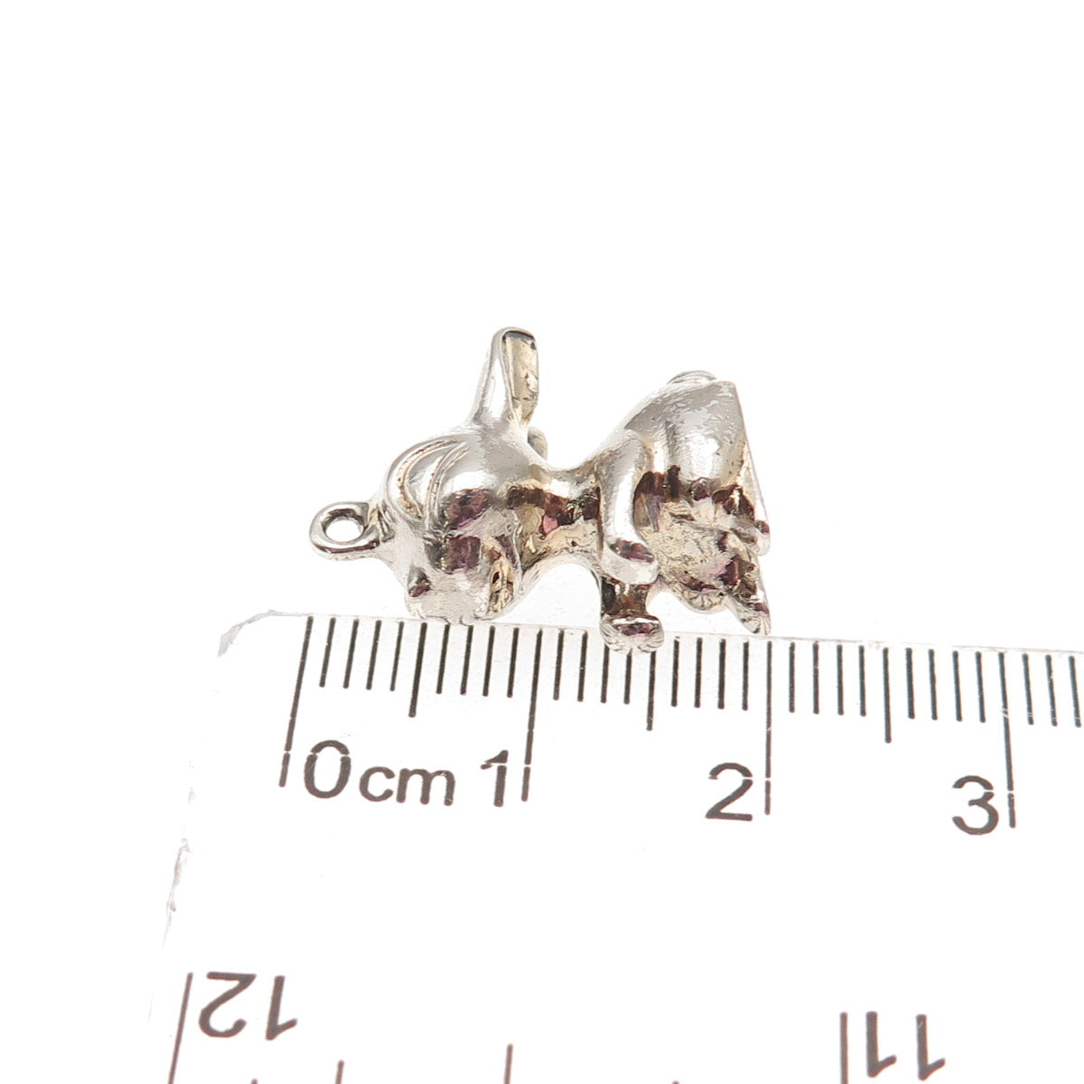925 Sterling Silver Vintage Germany Bunny 3D Mini Charm Pendant