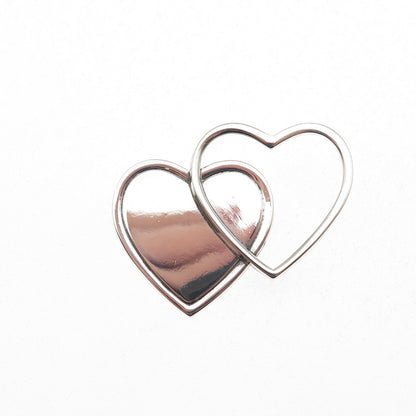 ORB Otto Robert Bade 925 Sterling Silver Vintage Heart Couple Pin Brooch