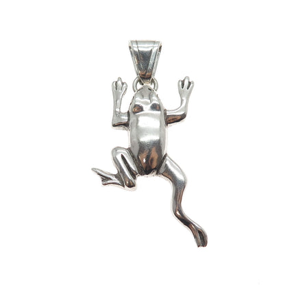 Glenn Sandoval Navajo Old Pawn 925 Sterling Silver Vintage Frog Oxidized Pendant