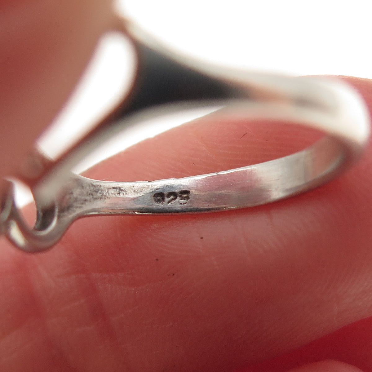925 Sterling Silver Vintage Couple Hearts Oxidized Ring Size 6