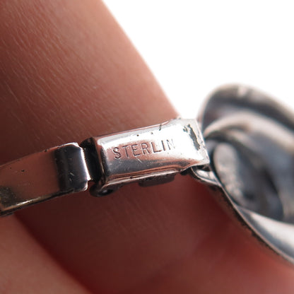 RENOIR SAUTEUR 925 Sterling Vintage Modernist Tulip Flower Link Bracelet 6.75"