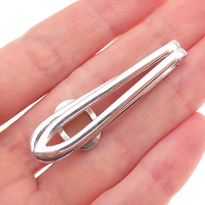 925 Sterling Silver Antique Art Deco Real MOP Carved Lady Cameo Tie Clip