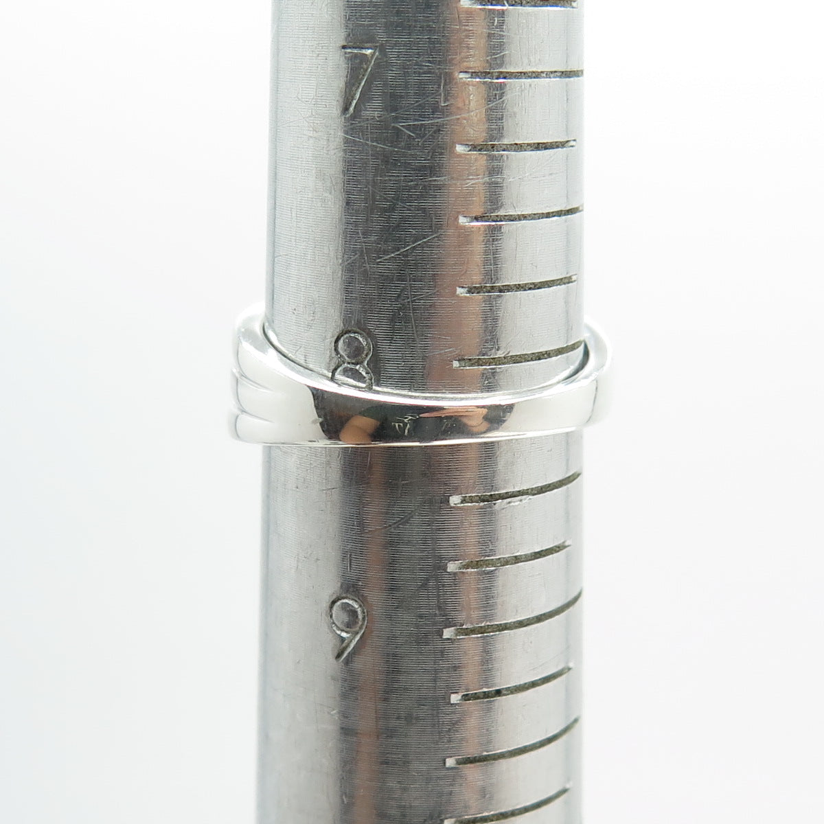 925 Sterling Silver Real Round-Cut Diamond Bypass Ring Size 8.25