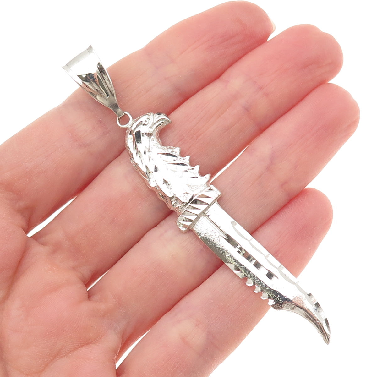 925 Sterling Silver Vintage Dagger Charm Pendant