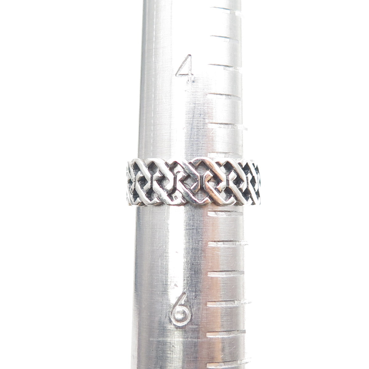 925 Sterling Silver Vintage Celtic Knot Band Ring Size 5.25
