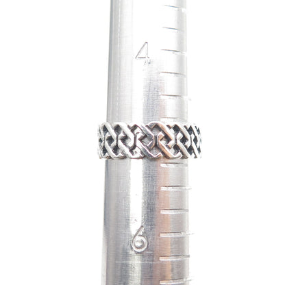 925 Sterling Silver Vintage Celtic Knot Band Ring Size 5.25