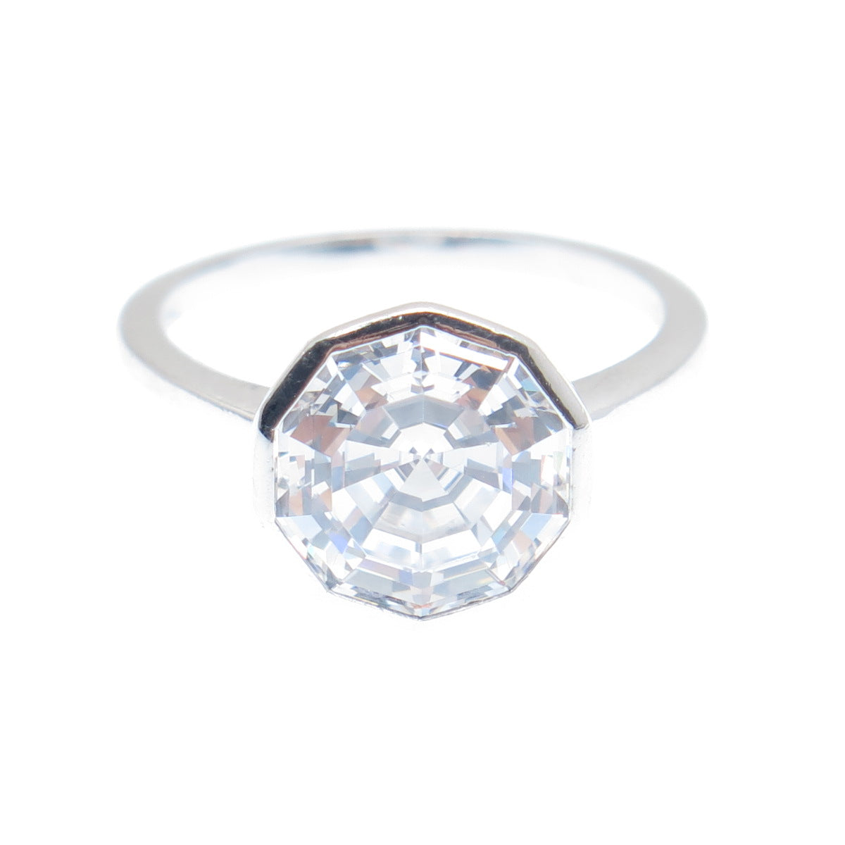 DEE BERKLEY JEWELRY 925 Sterling Silver C Z Engagement Ring Size 7.25