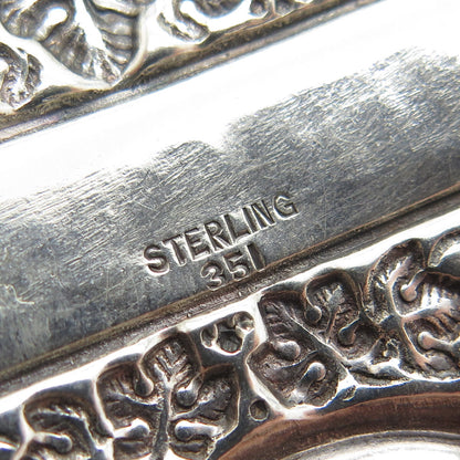925 Sterling Silver Antique Art Deco "Brandy" Repousse Bottle Tag Plate #351