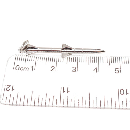 925 Sterling Silver Vintage Rocket Charm Pendant
