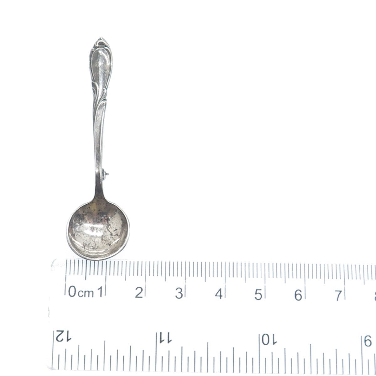 925 Sterling Silver Antique Art Deco Rhapsody Salt & Spices Spoon Pin Brooch