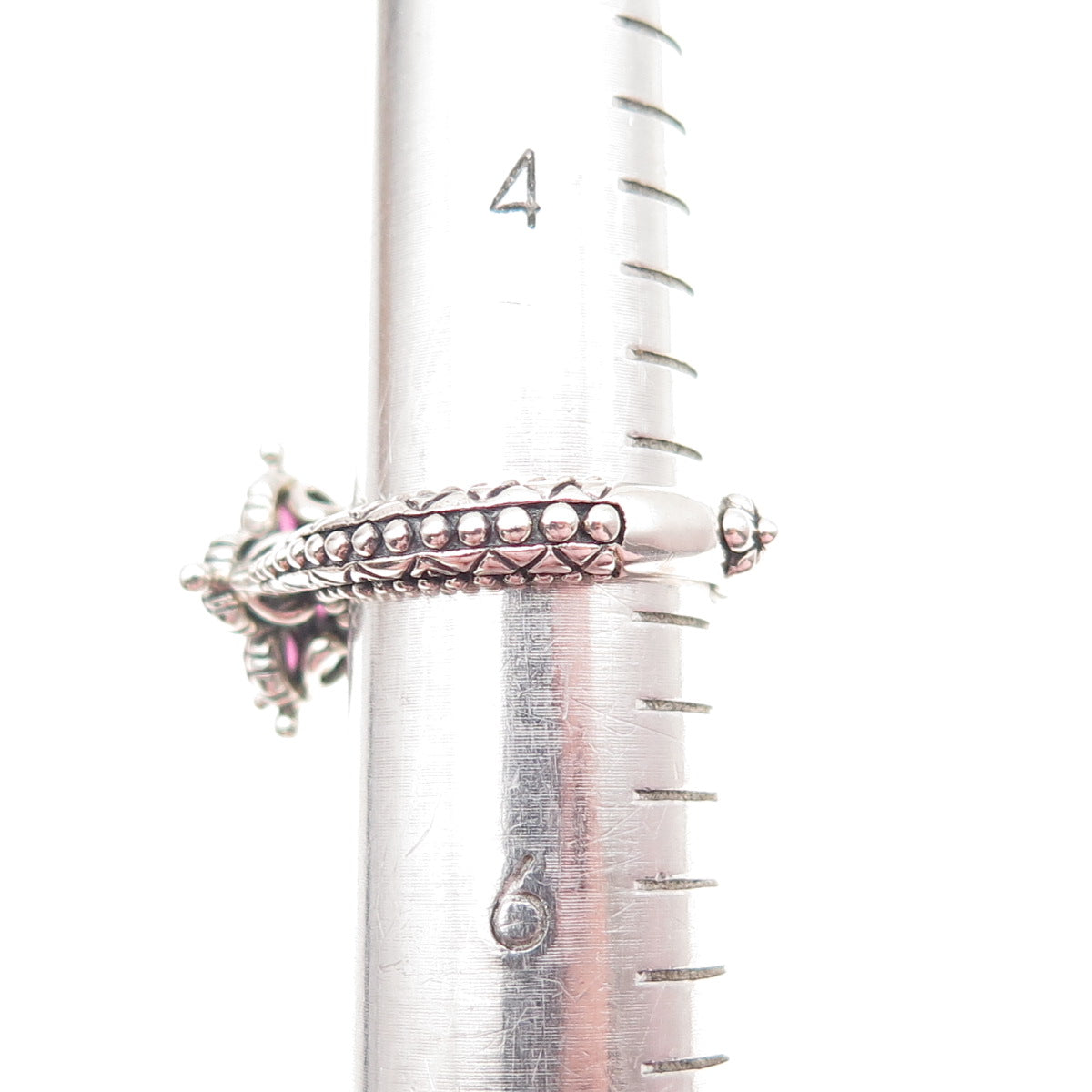 Barbara Bixby 925 Sterling 18K Gold Real Amethyst & White Topaz Ring Size 5.25