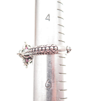 Barbara Bixby 925 Sterling 18K Gold Real Amethyst & White Topaz Ring Size 5.25