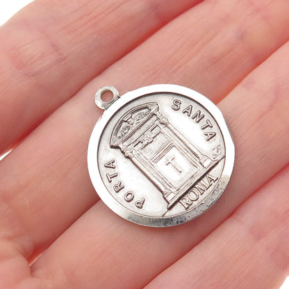 800 Silver Vintage Rome Italy Pope Paul VI St. Peter's Basilica Charm Pendant