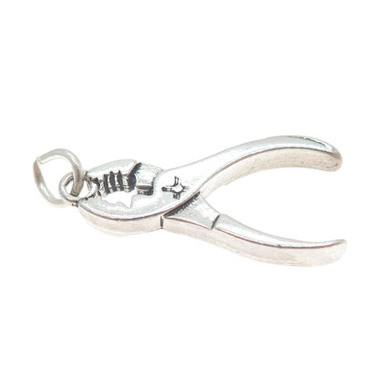 925 Sterling Silver Vintage Pliers Charm Pendant
