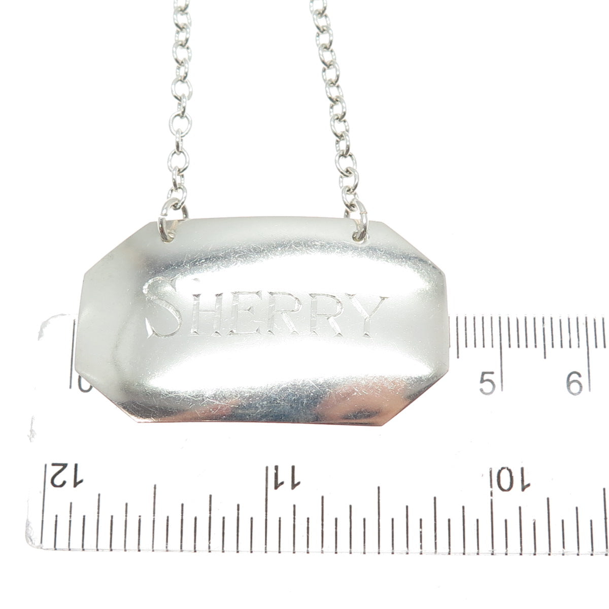 925 Sterling Silver Antique Art Deco Sherry Bottle Tag