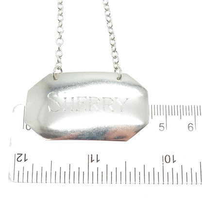 925 Sterling Silver Antique Art Deco Sherry Bottle Tag