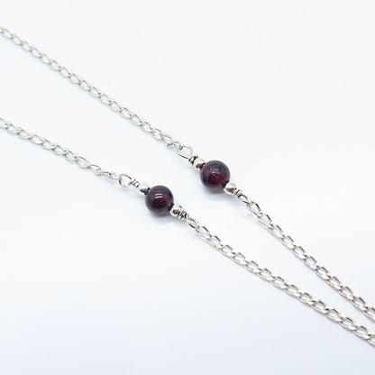 925 Sterling Silver Real Amethyst Gemstone Cuban Chain Necklace 16"