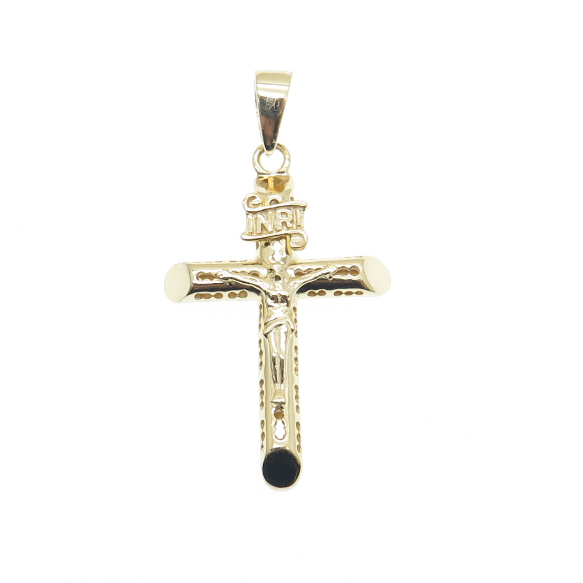 925 Sterling Silver Gold Plated Crucifix Cross Religious Pendant
