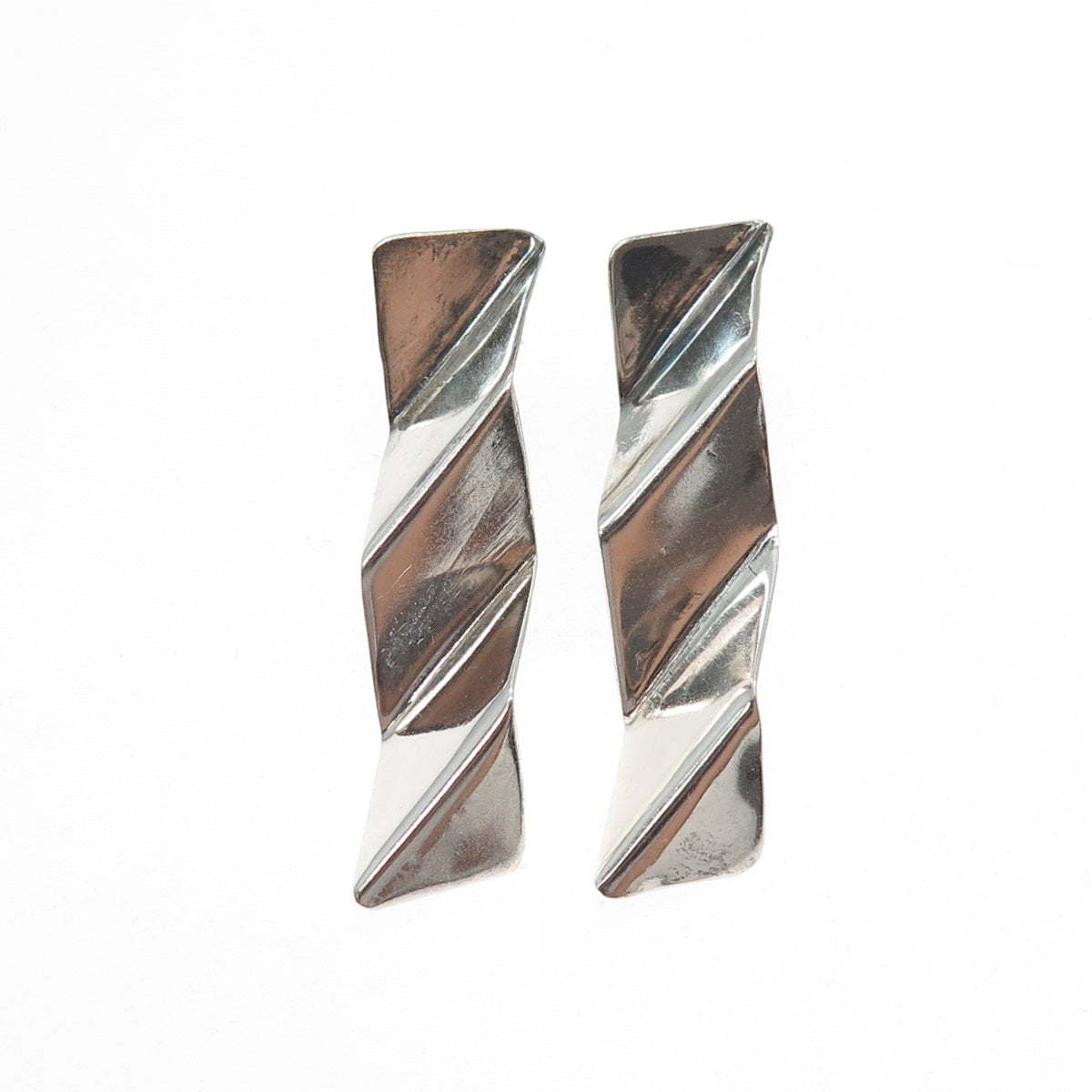 VICTOR ALFARO 925 Sterling Silver Vintage Modernist Bar Drop Earrings