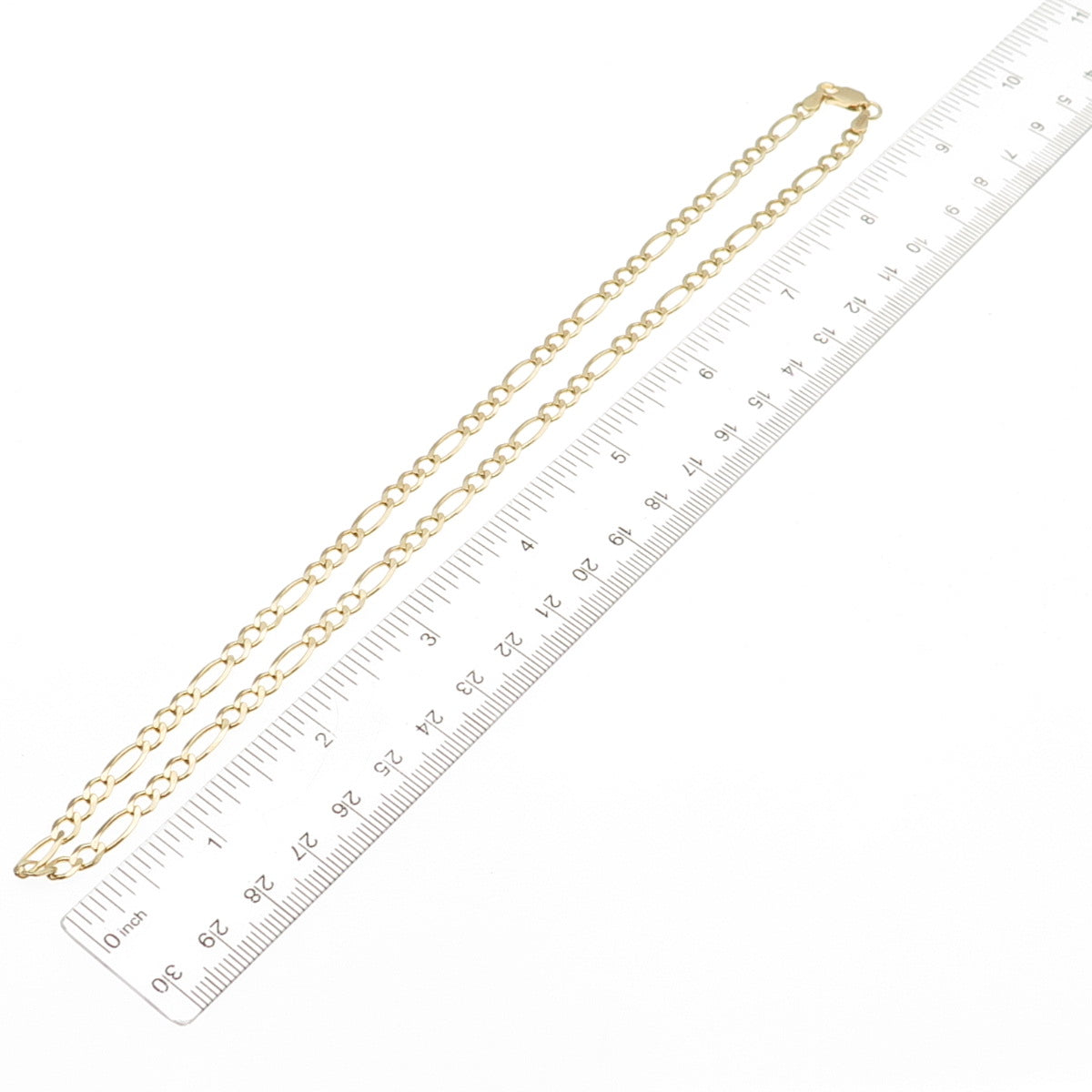 Han 925 Sterling Silver Gold Plated Italy Figaro Chain Necklace 18"