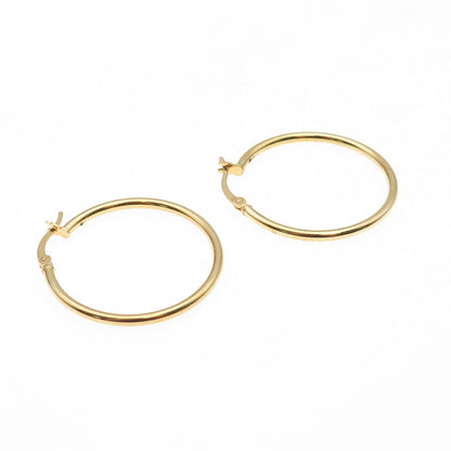 925 Sterling Silver Gold Plated Hoop Earrings