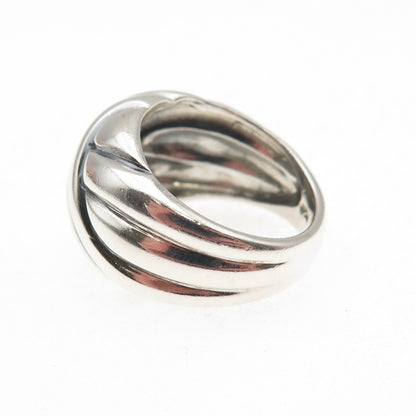 925 Sterling Silver Vintage Modernist Oxidized Ring Size 6.75